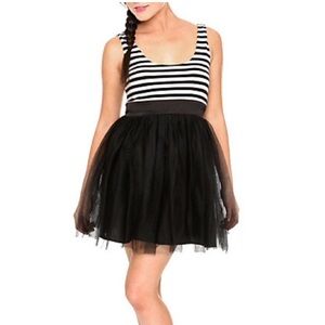 Hot Topic Black and White Striped Top